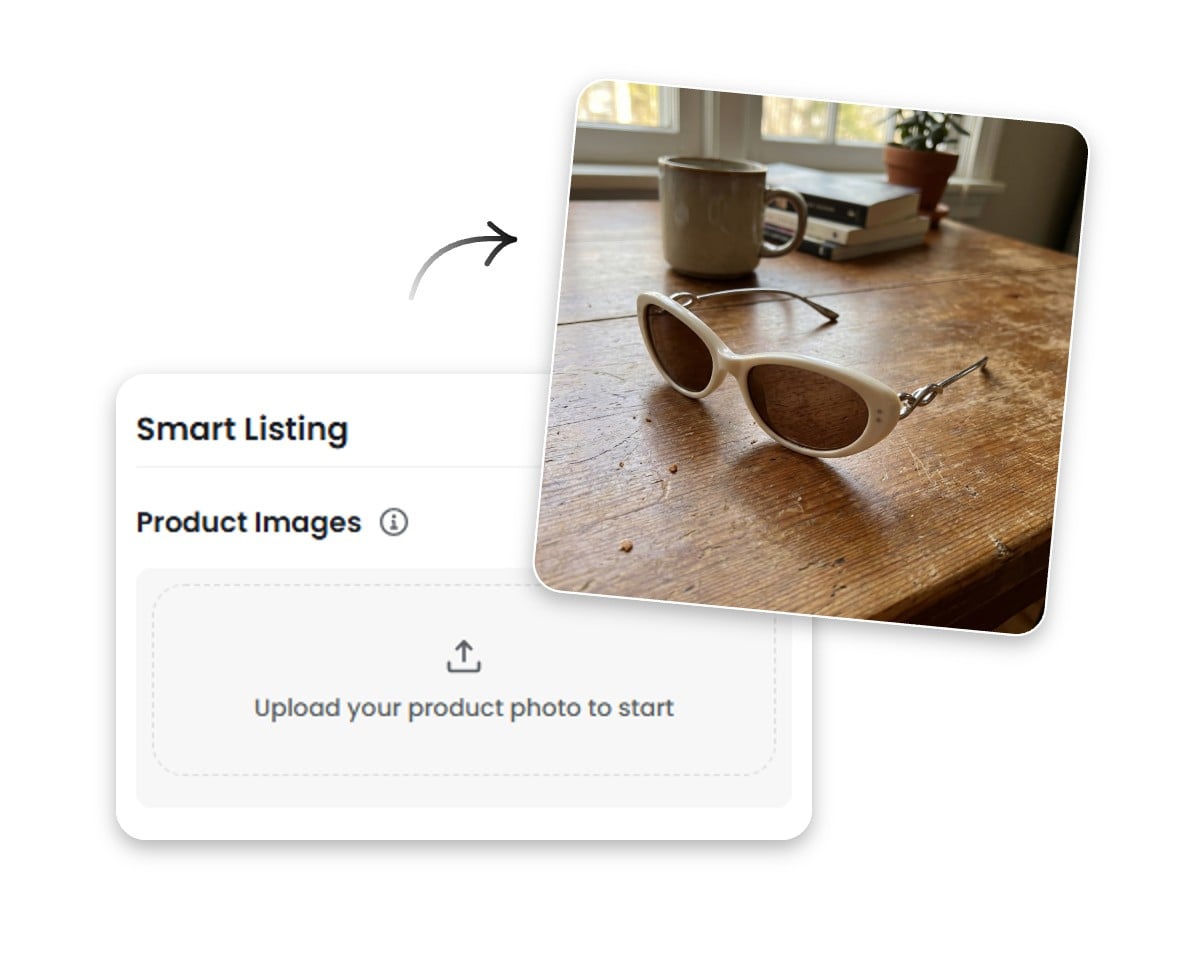 Step one upload a pair of sunglasses image to Fotor Amazon listing product image generator