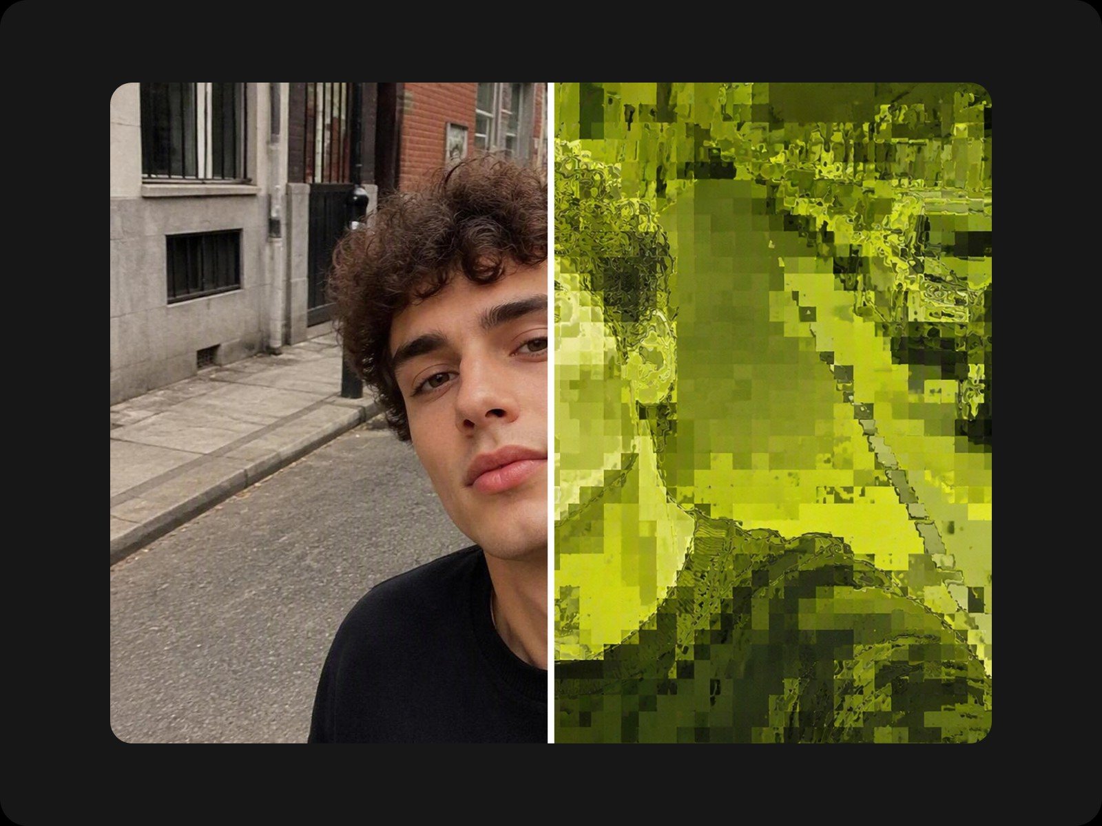 Step two apply the matcha filter to the male selfie