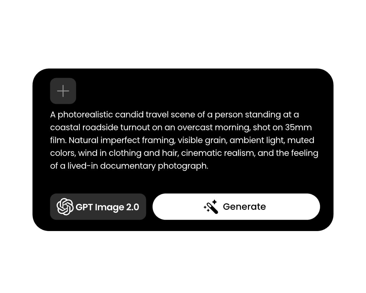 Step two input text prompt to GPT Image 2