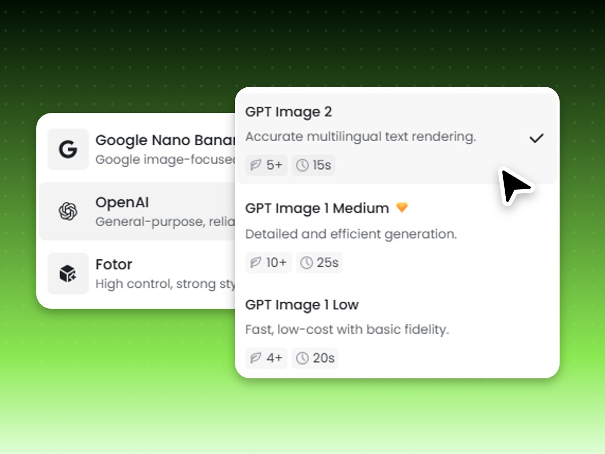 Step two select an AI image model and adjust generation settings