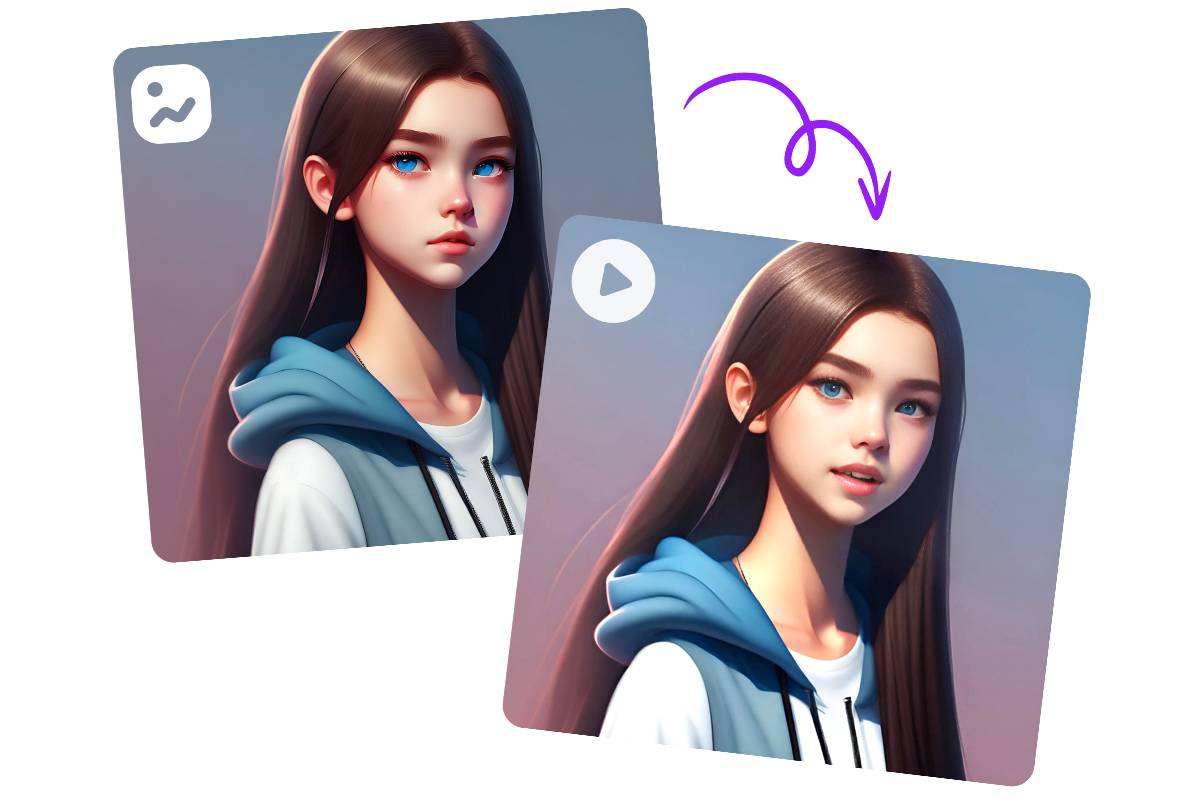 L'IA a transformé l'avatar statique de la fille en une image animée dans laquelle elle parle