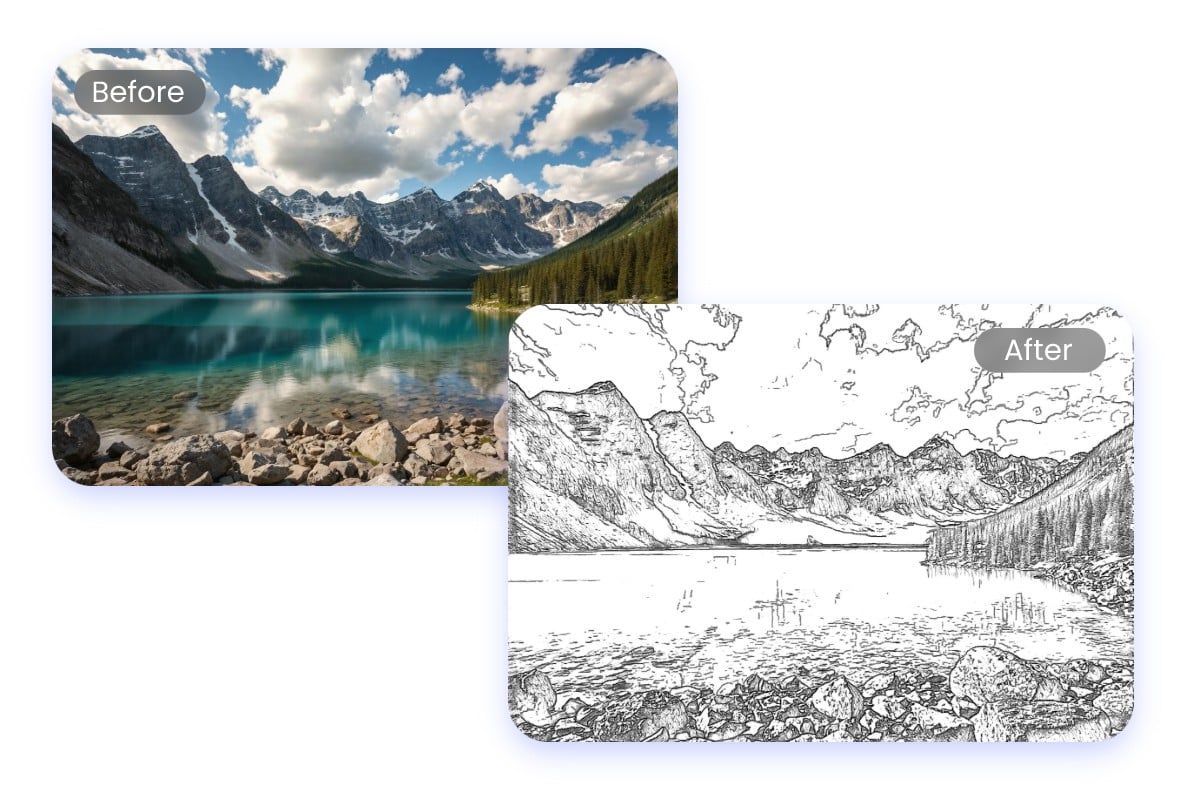 Turn Photo Into Line Drawing with AI: Outline a Picture Online | Fotor