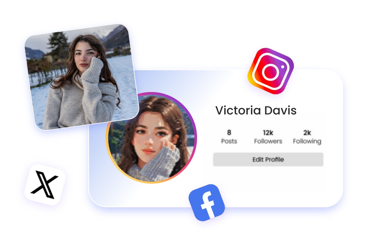 Turn a portrait of a girl into pixel art and use it as social media avatar