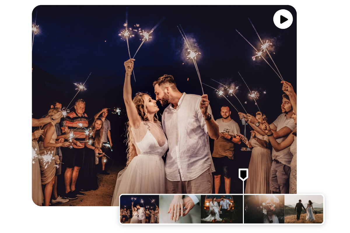 カップルの写真をダイナミックなコラージュに変える