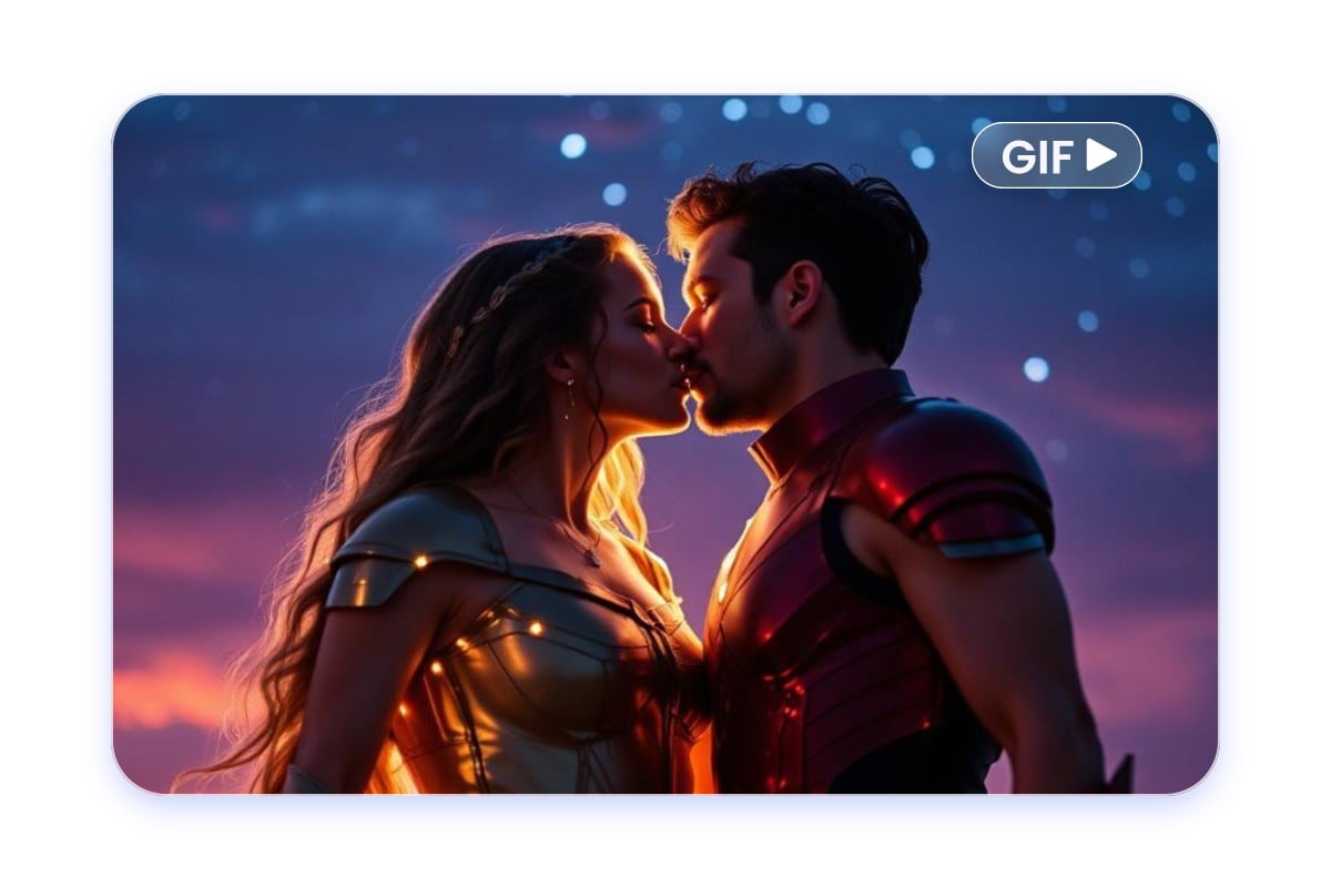 Turn your ai generated clips into french kiss gifs to use