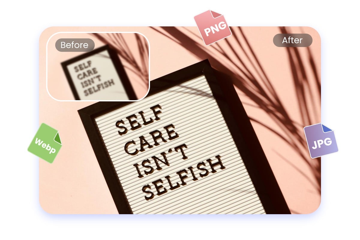 Upload png, jpg, and webp pictures to Fotor ai upscaler