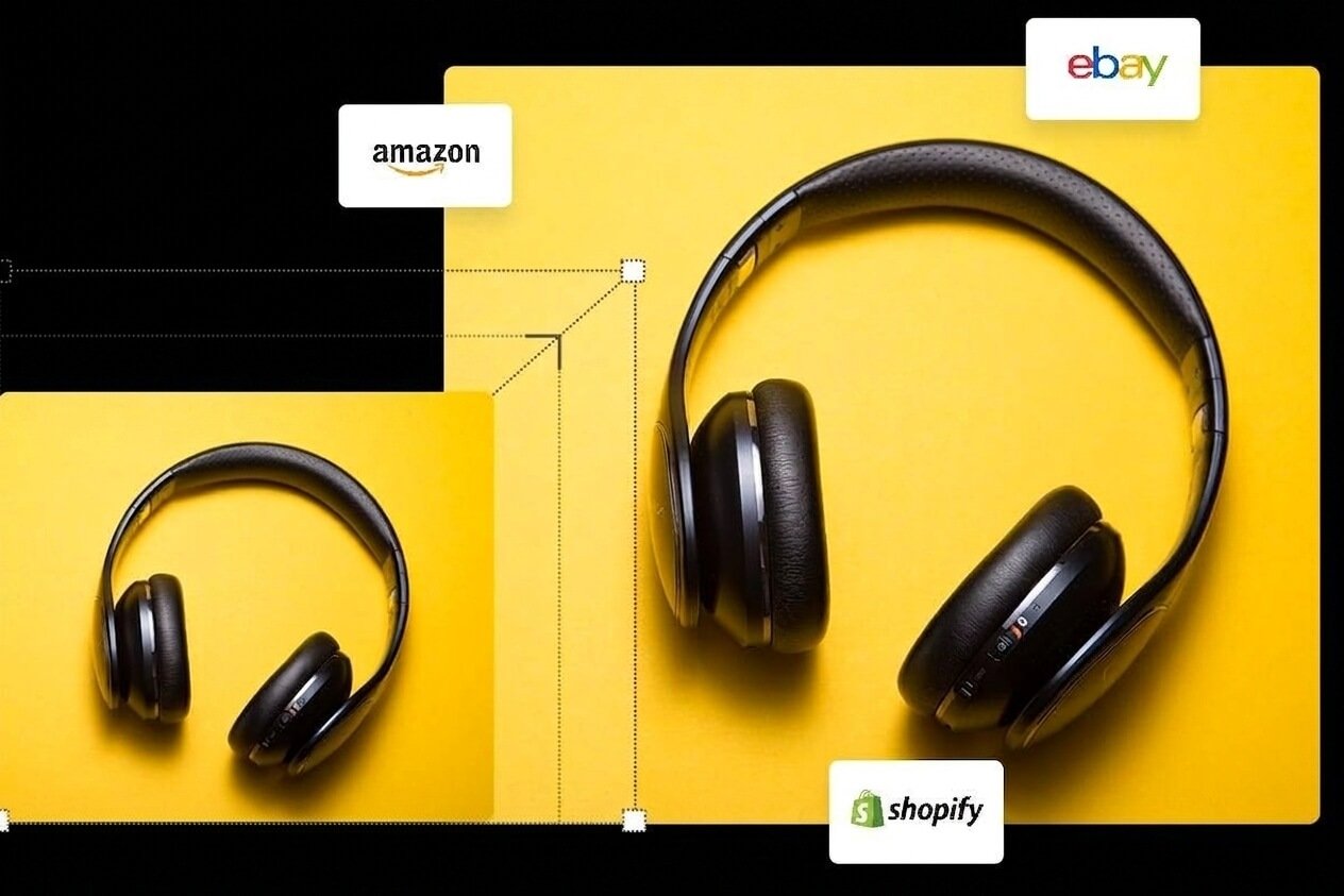 Upscale product photos to fit different platforms