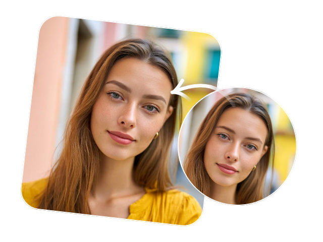 Use Fotor AI eyebrow filter to change eyebrow for the woman
