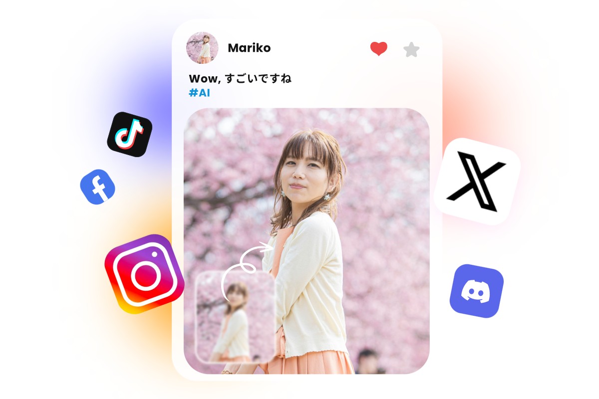 ピンボケ補正の画像をSNSシェアする