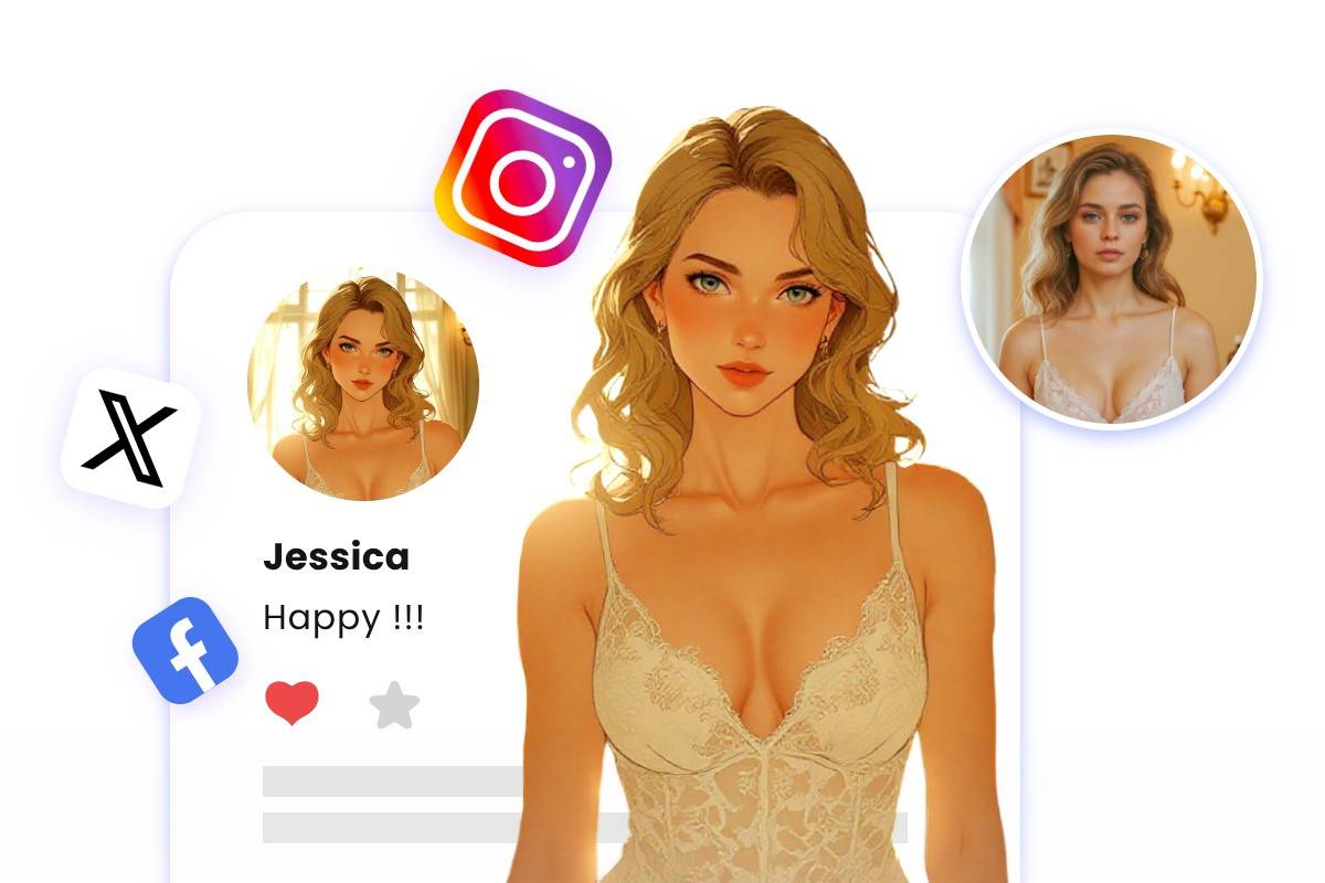 Utiliser le générateur d IA Girl pour pour créer une photo de profil de femme IA sexy