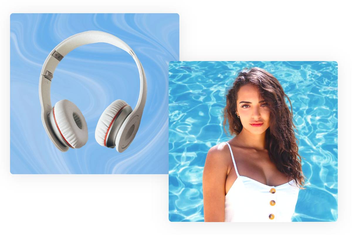 Various blue backgrounds with different patterns and styles on Fotor