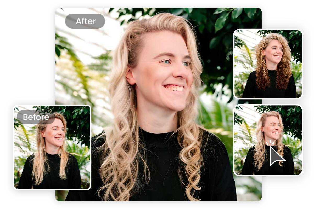 Women try virtual curls and choose two curls