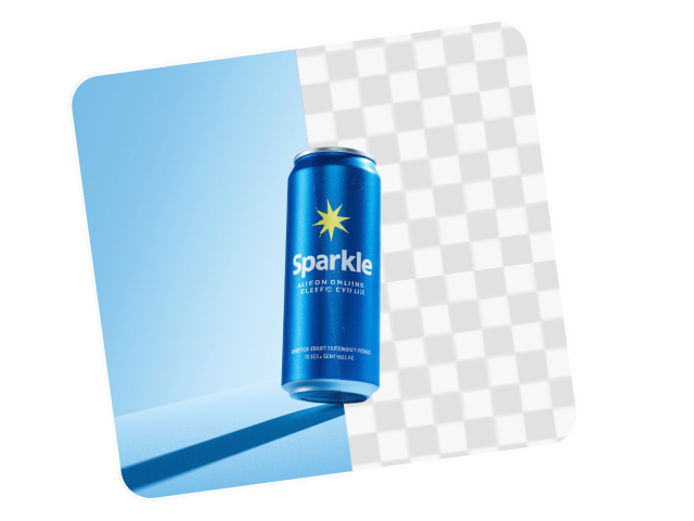 A banner image about using fotor ai product photo editor to remove the background of a canned beverage product image