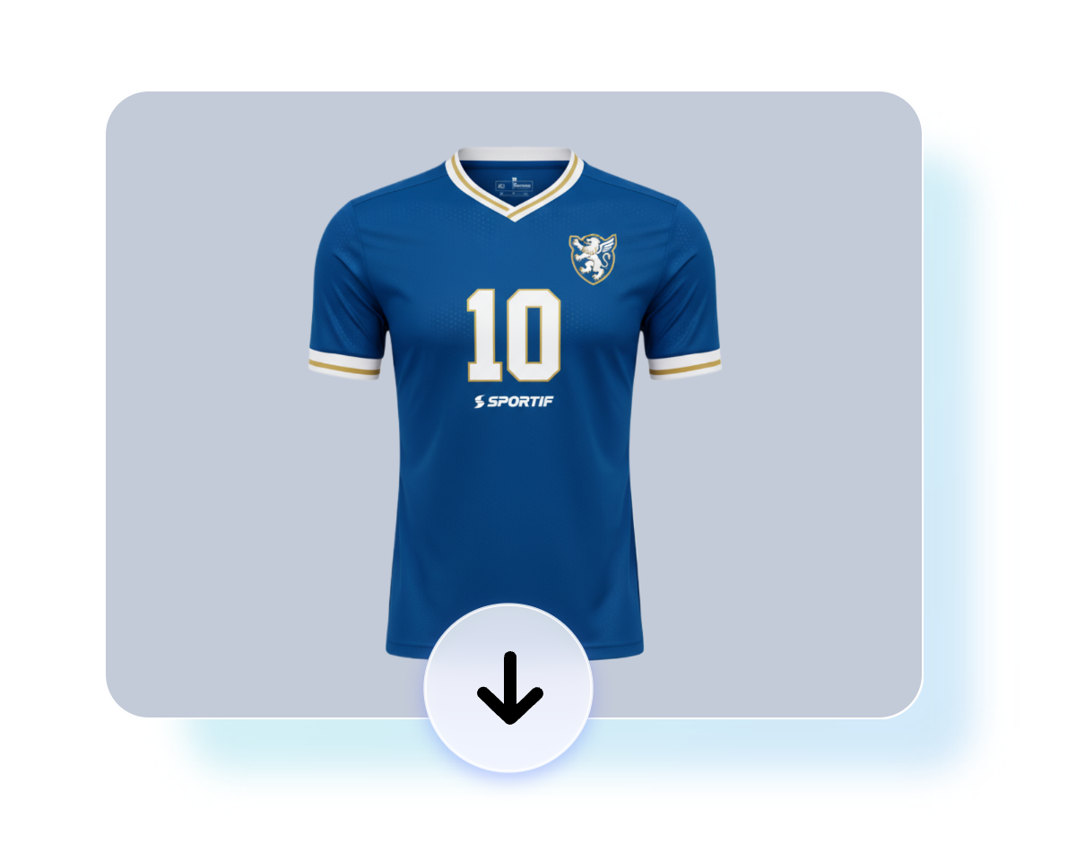 A blue football jersey with the number of ten generated with fotor