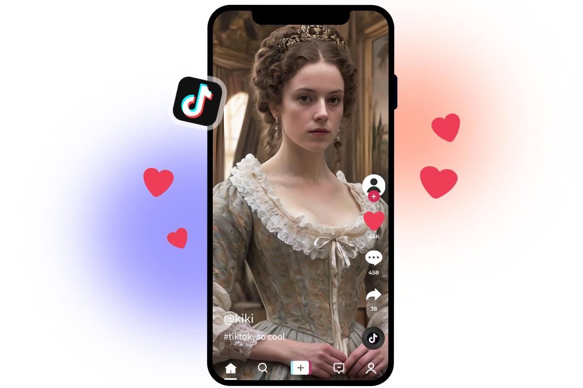 A bridgerton style photo posted on tiktok