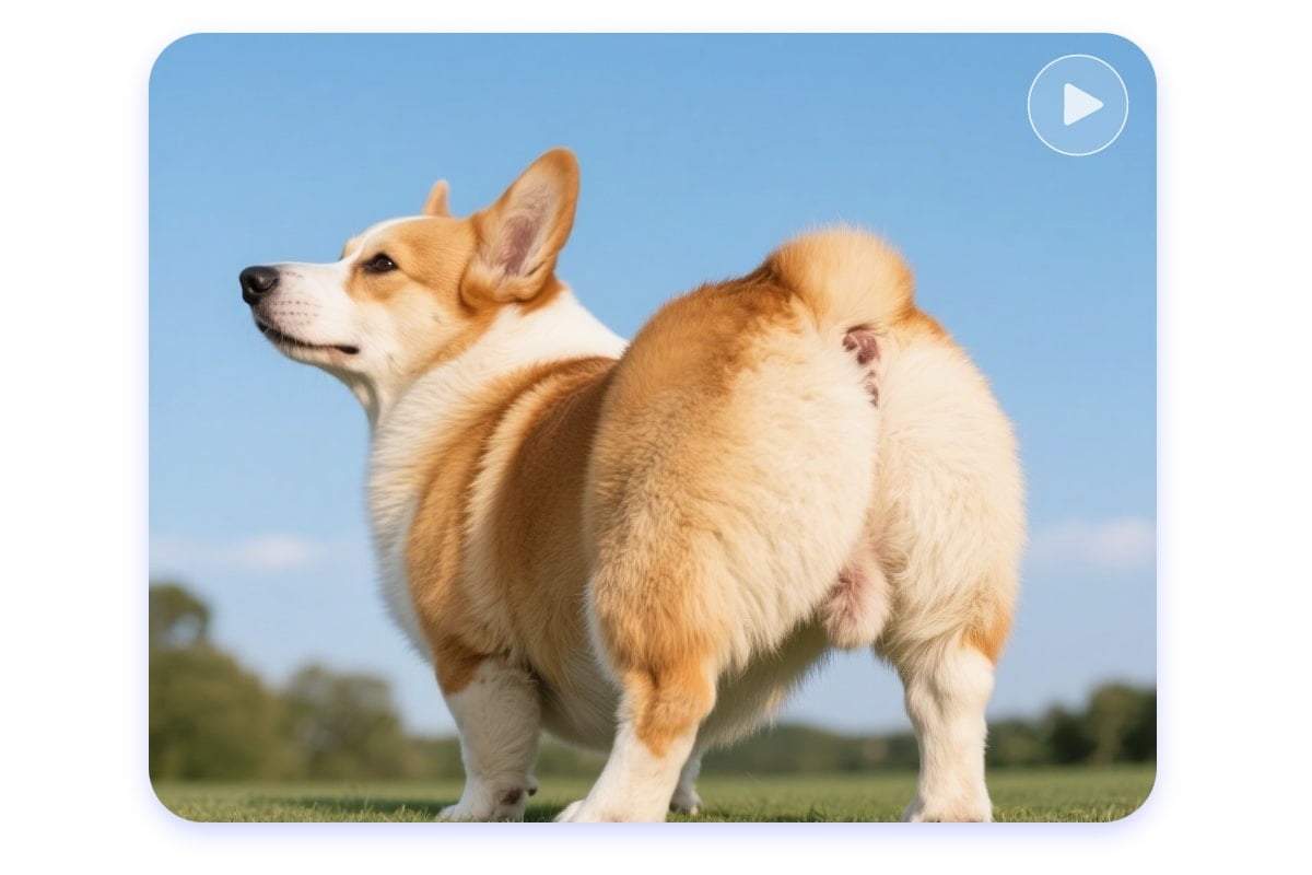 Un adorable chien corgi fait du twerk