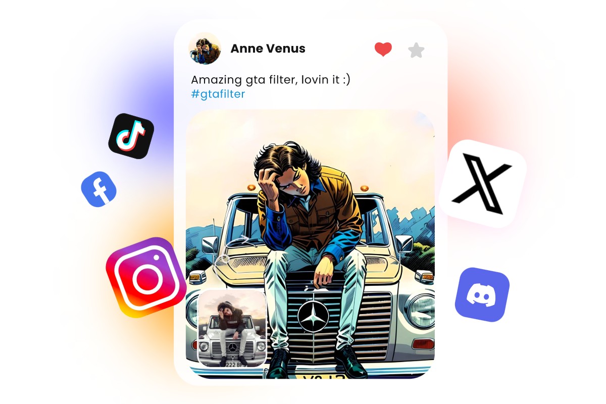 A gta styled female photo posted on social media platforms