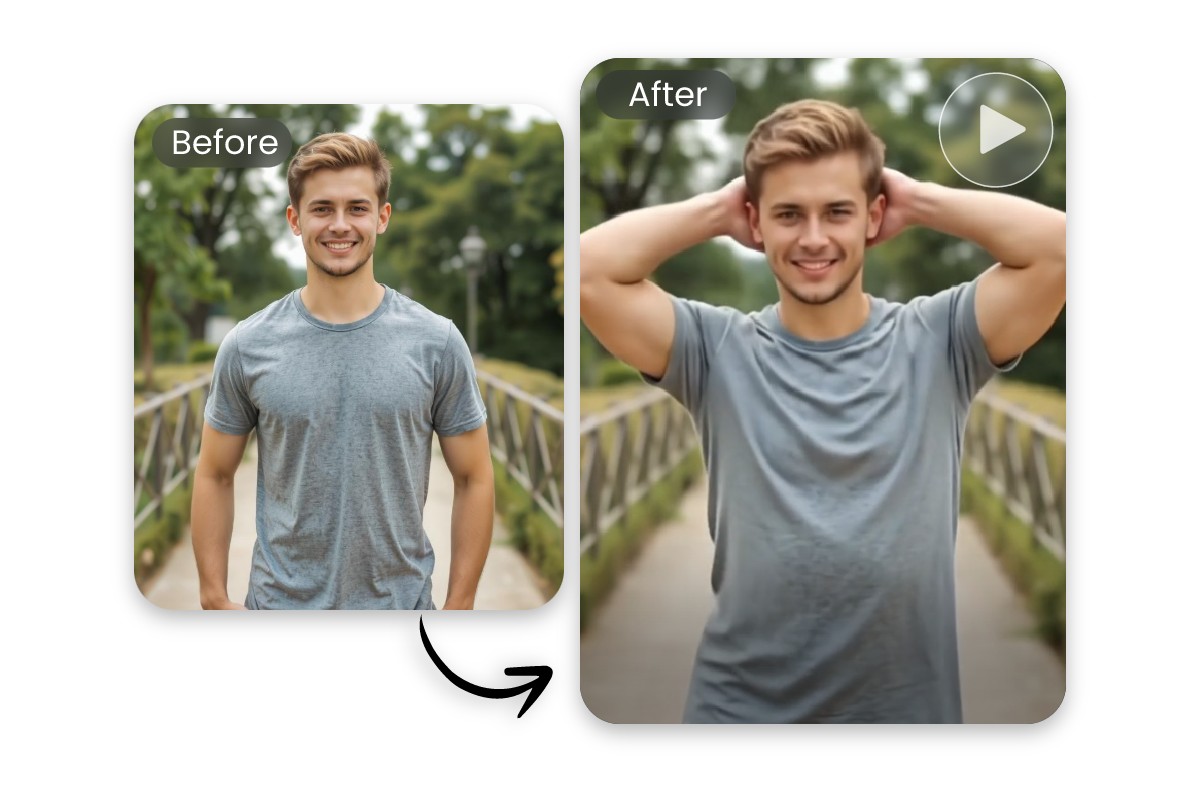 A man AI hip sway dance effect