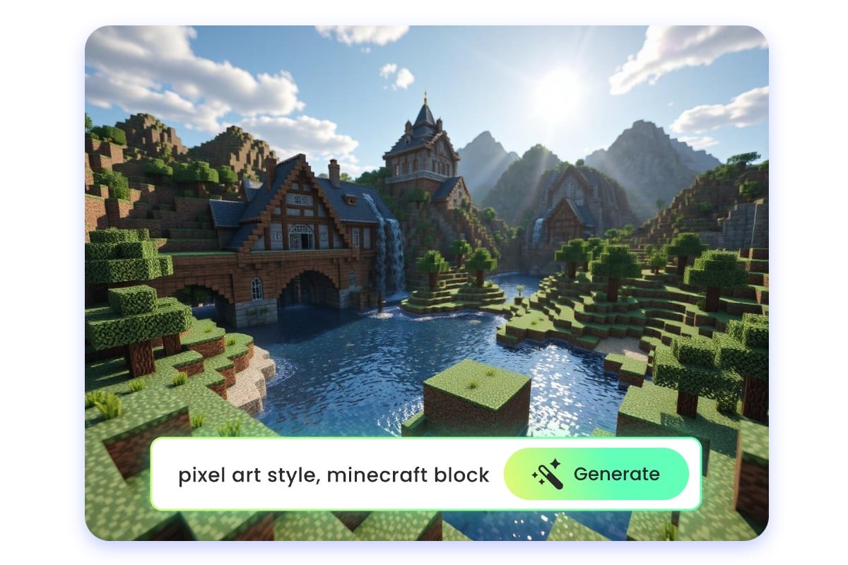 A minecrat image generated from text