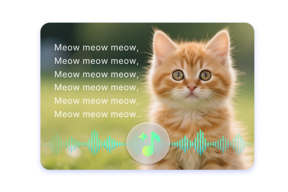 A picture that shows a meow song generated with fotor lyrics to song ai