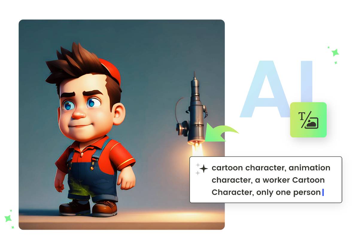 A Worker Cartoon Character Generated From Text By Cartoon Character Maker In Fotor 