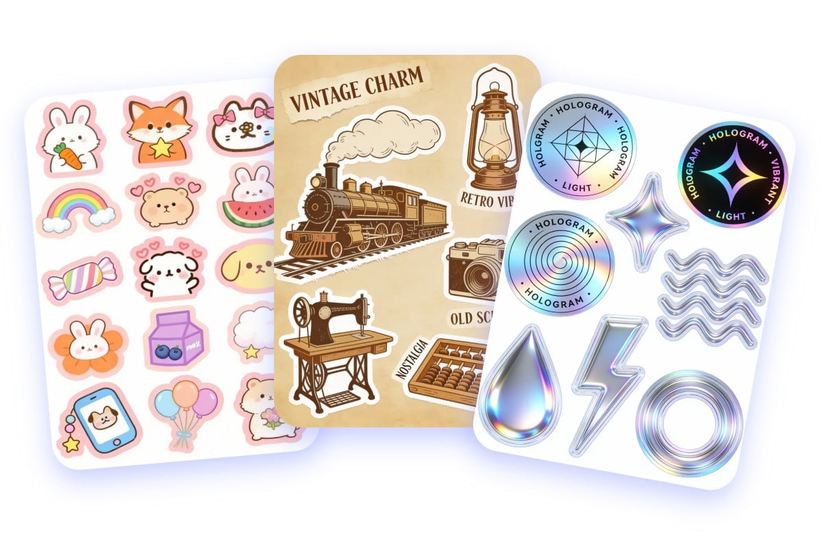 Ajouter des styles IA tels qu'holographique dessin à la main minimaliste vintage et plus