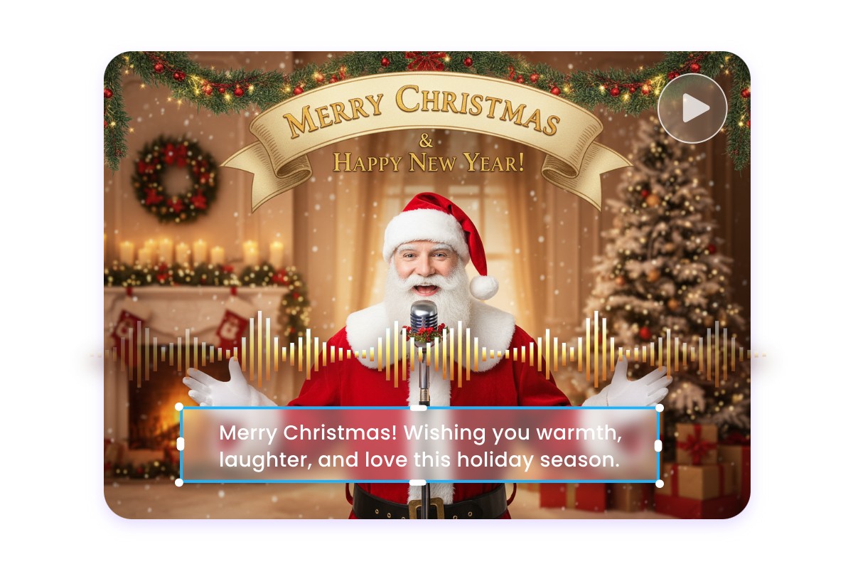 Add ai voiceover and auto subtitles to christmas videos