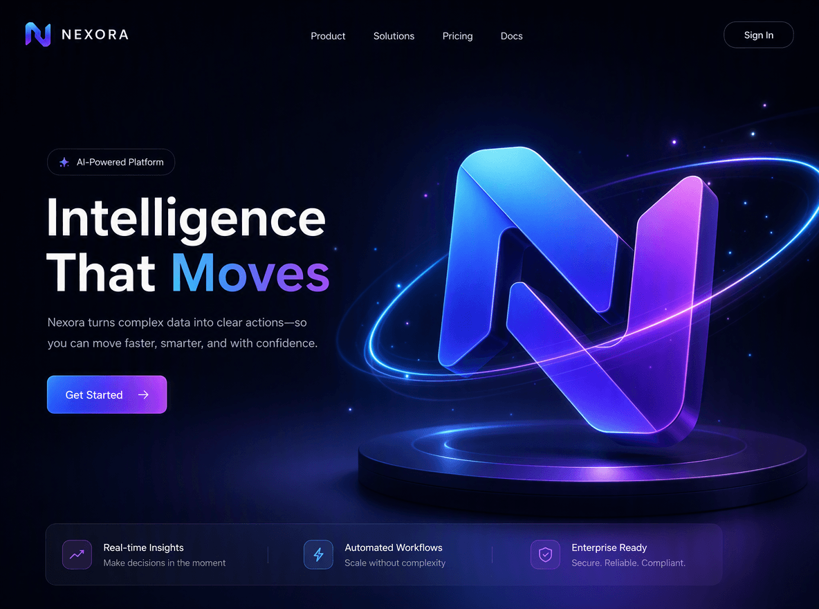 Add an animated logo to the hero part of a tech website