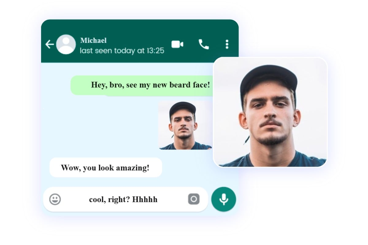 Add beard filter and share with friends