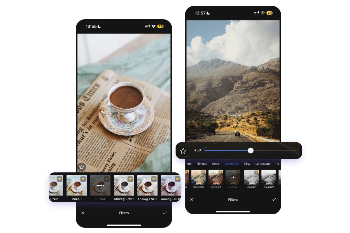 Add filters to photos on mobile Fotor app
