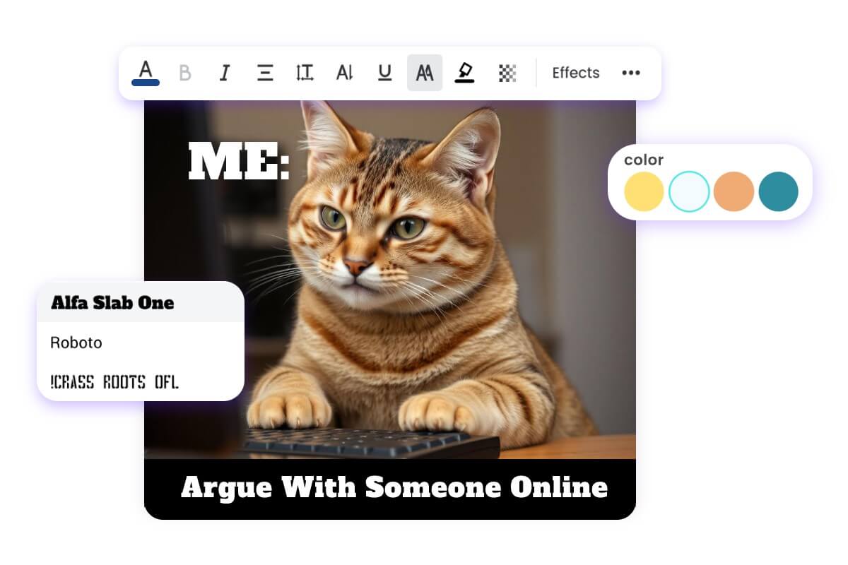 Add meme text and captions efffortlessly with Fotor AI meme creator
