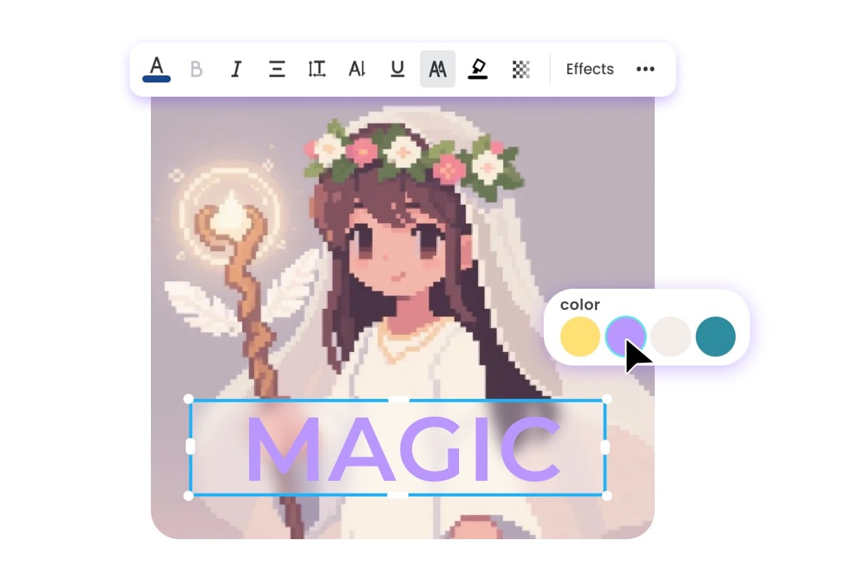 Add more elements to an an sprite image of a girl in wedding dress
