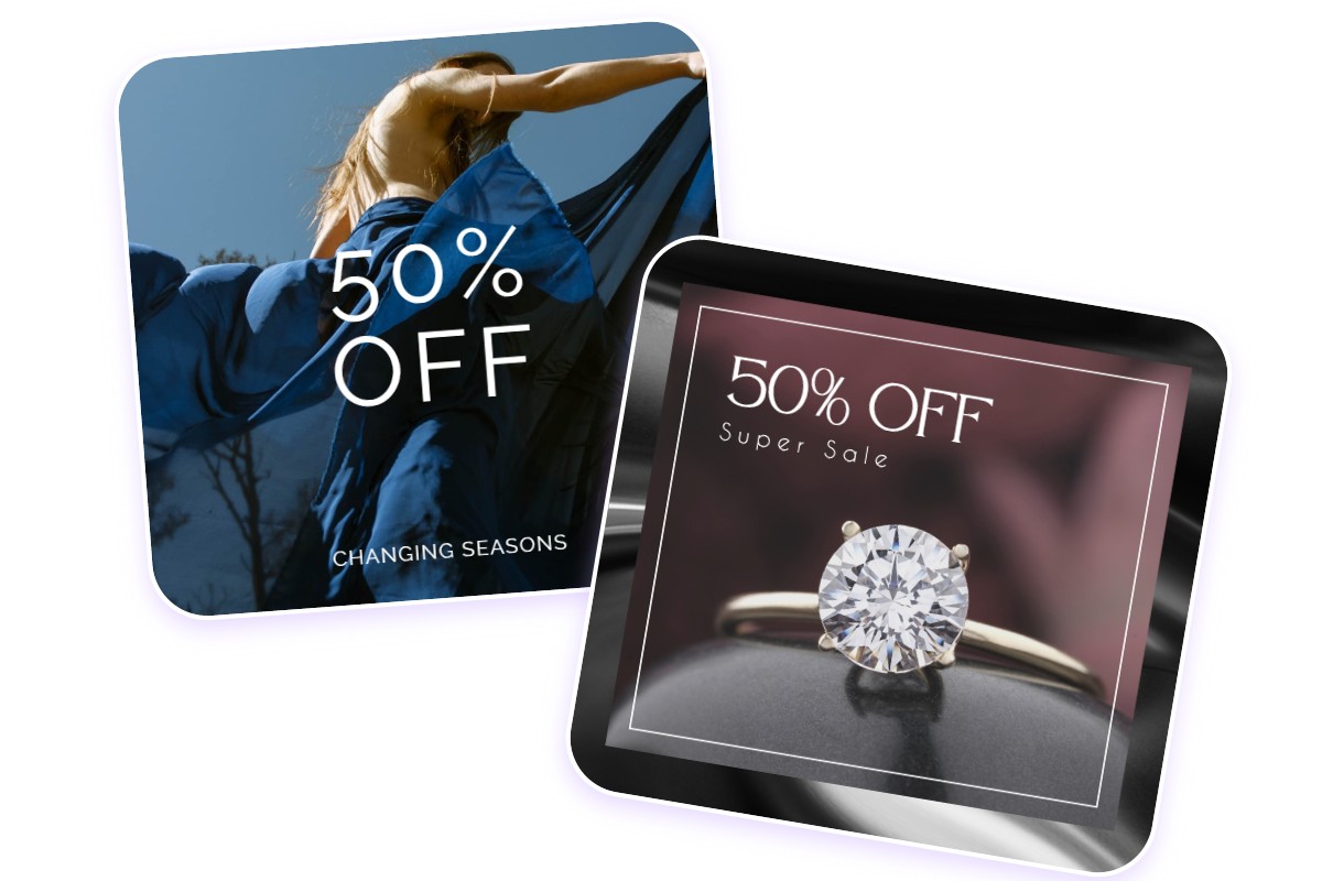 Add sales caption to product promotion photos