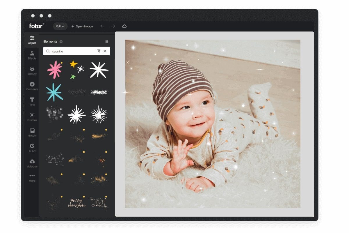 Add Sparkle to Photo Online with Best Sparkle Filter