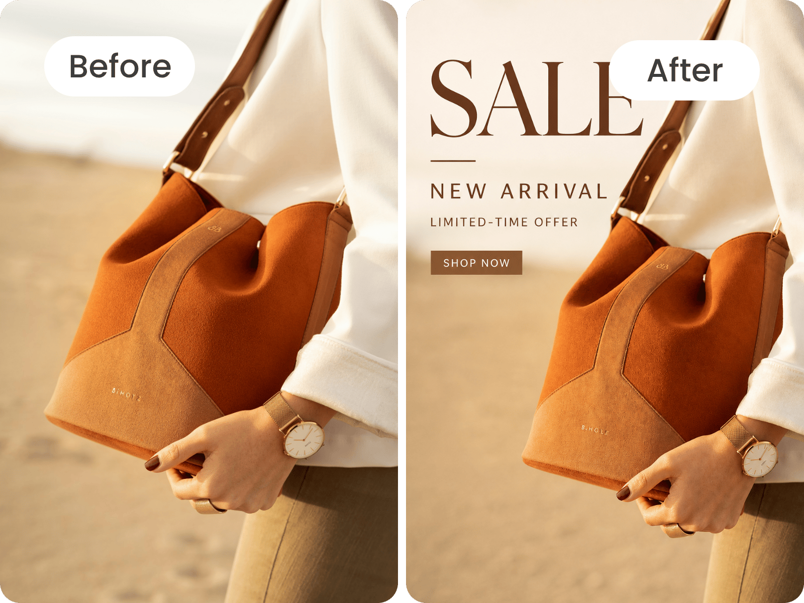 Add text to a photo to show the marketing and promo use