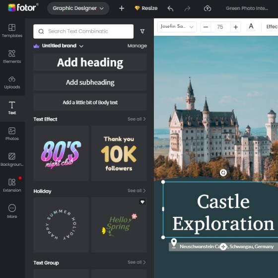 add text to photo with Fotor