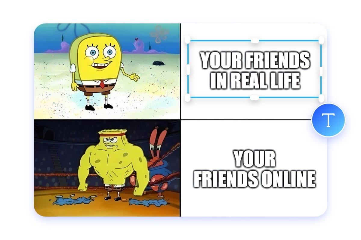 Add text to spongebob meme images easily