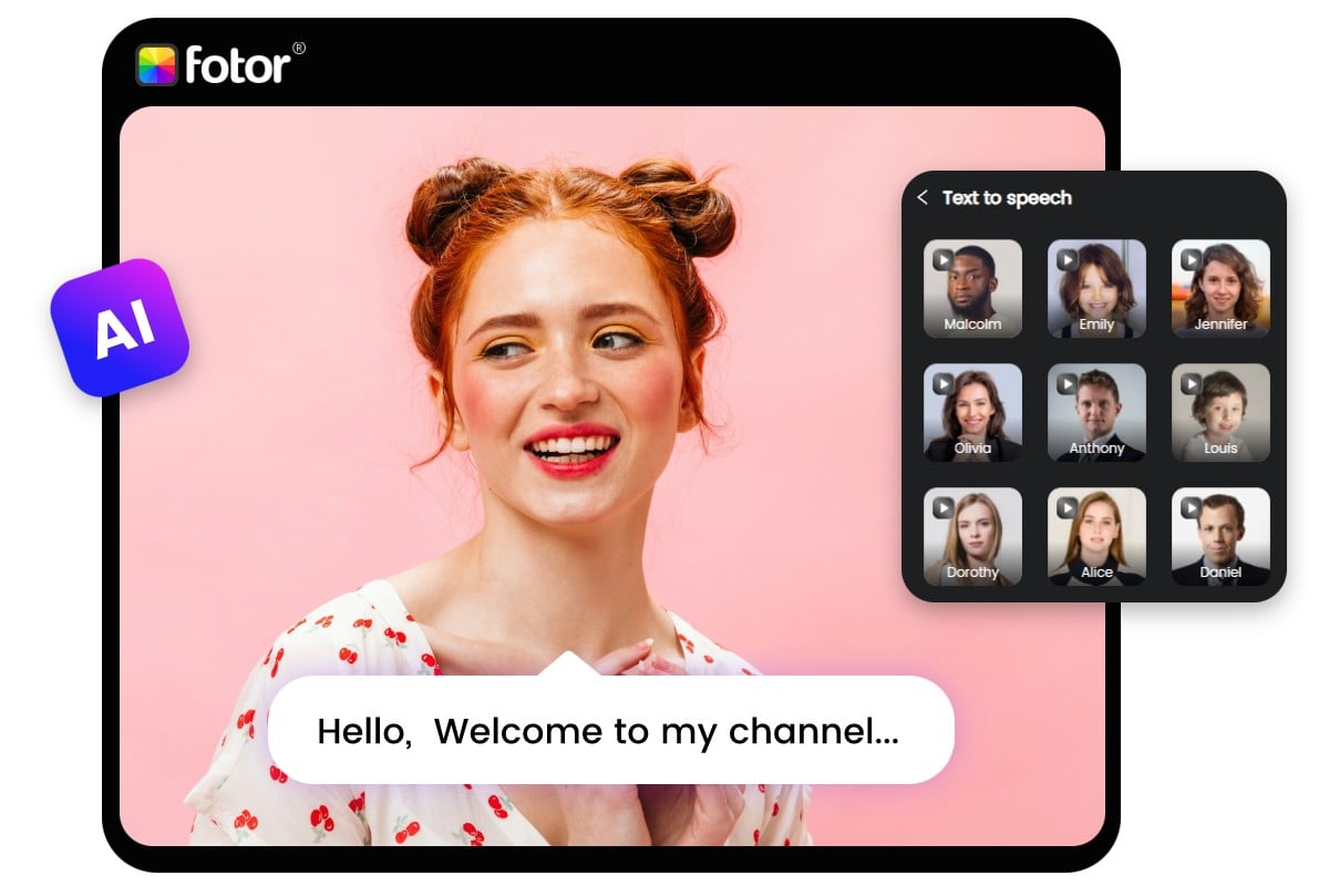 Add the voiceover for female video in fotors ai video editor