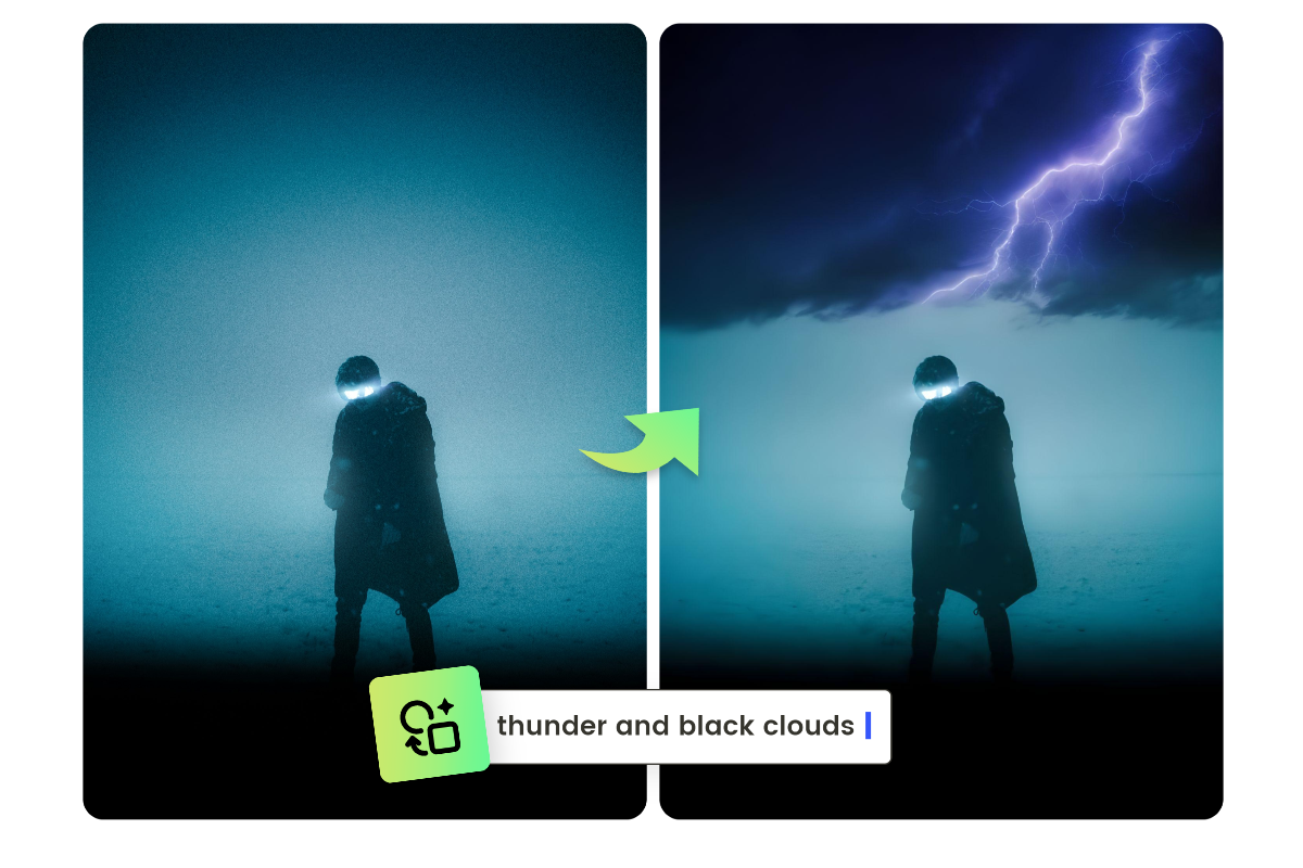 Ajouter de la foudre à un portrait en silhouette masculine