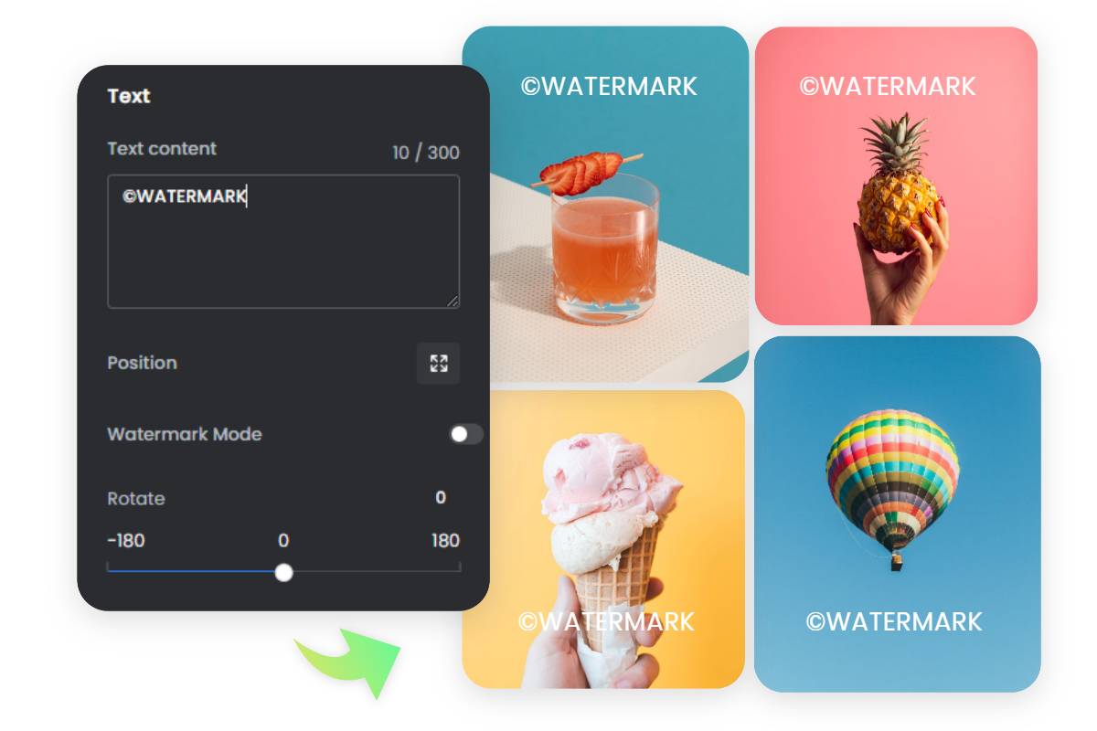 Add watermark to photos in bulk using fotor batch editor