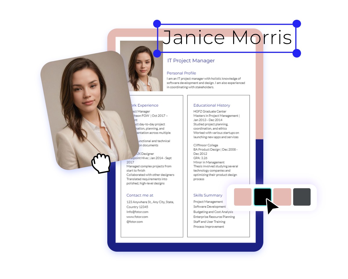 Add your personal information to the resume