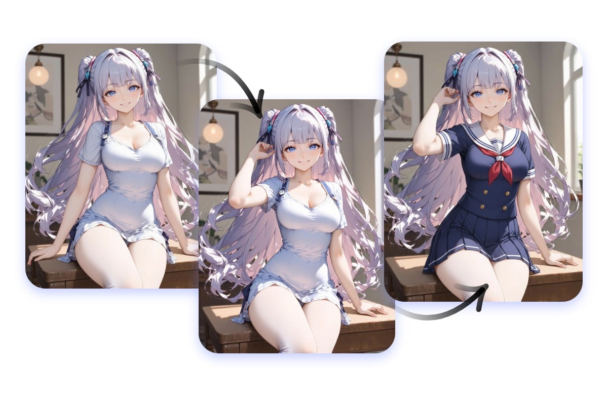 AI嫁のポーズ・衣装を自由にカスタマイズ