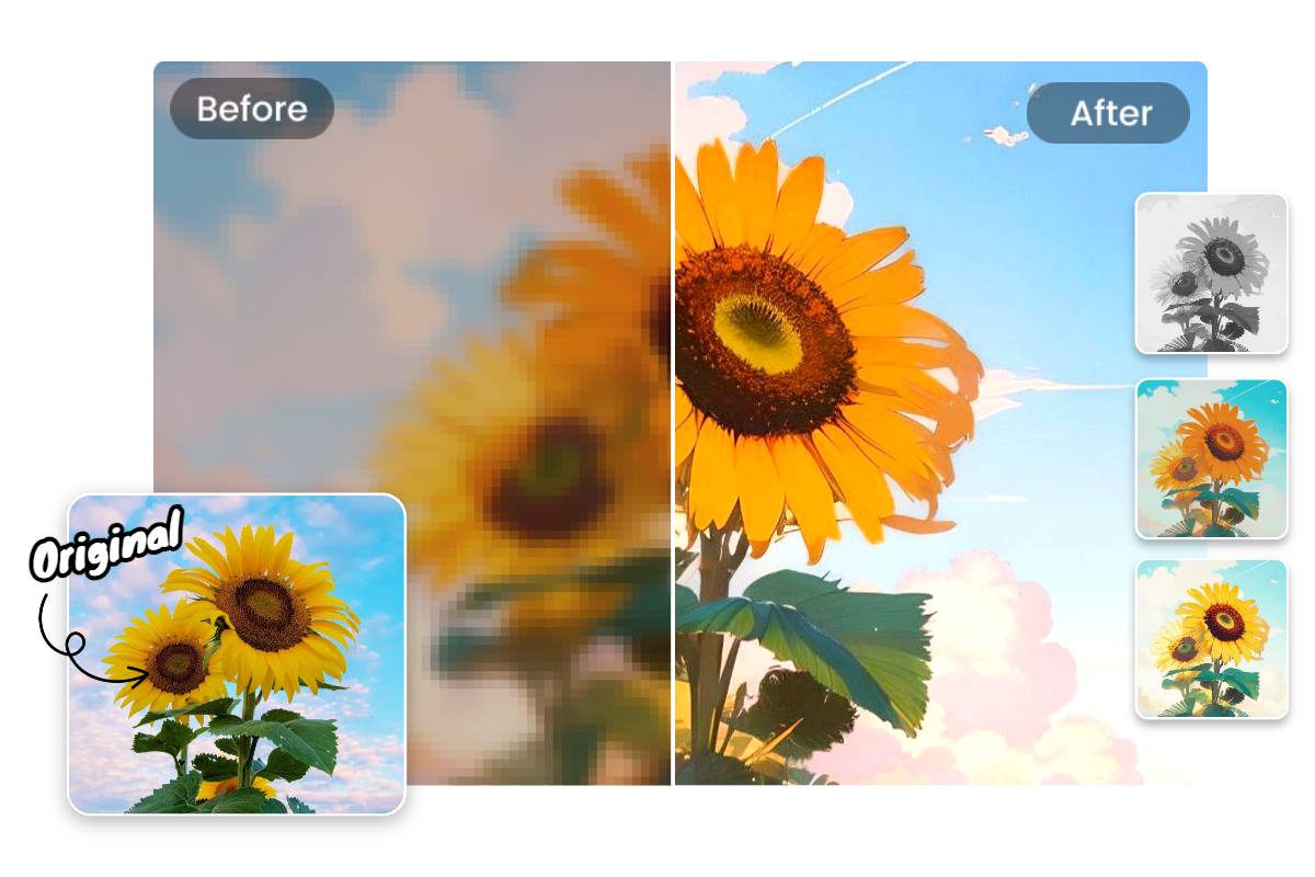Adjust the brightness of a sunflower image
