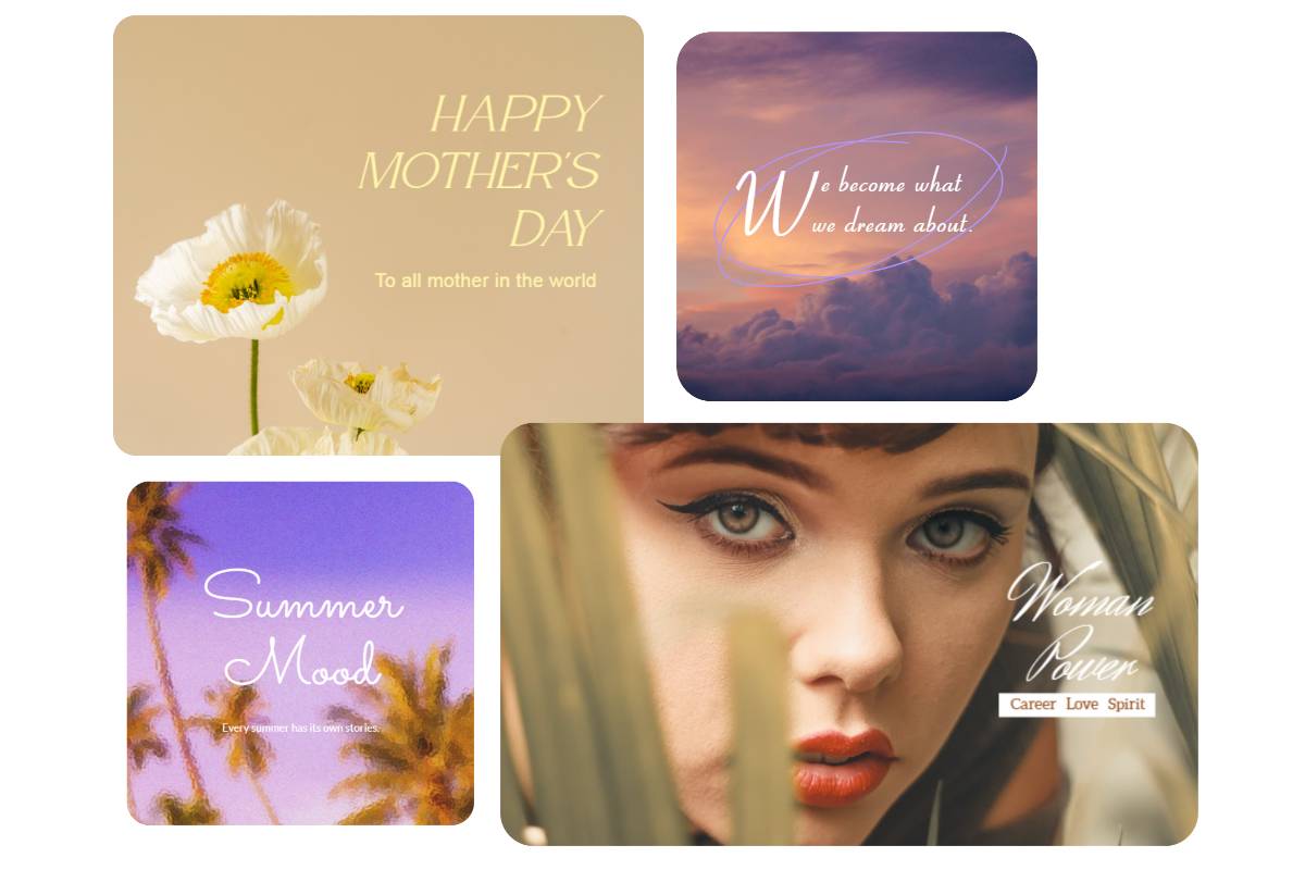 Aesthetic instagram post and facebook post templates on fotor