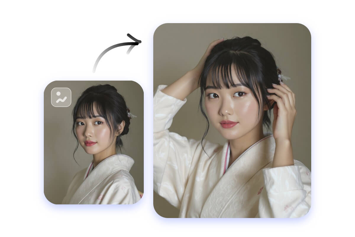 実写の日本人女性人物像の画像を動かす