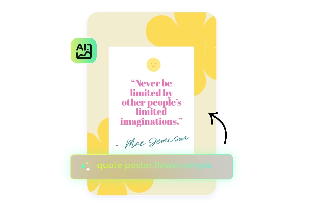 AI generate quote poster with text