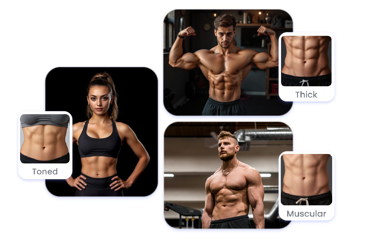 Ai muscle generator with multiple bodybuilder styles
