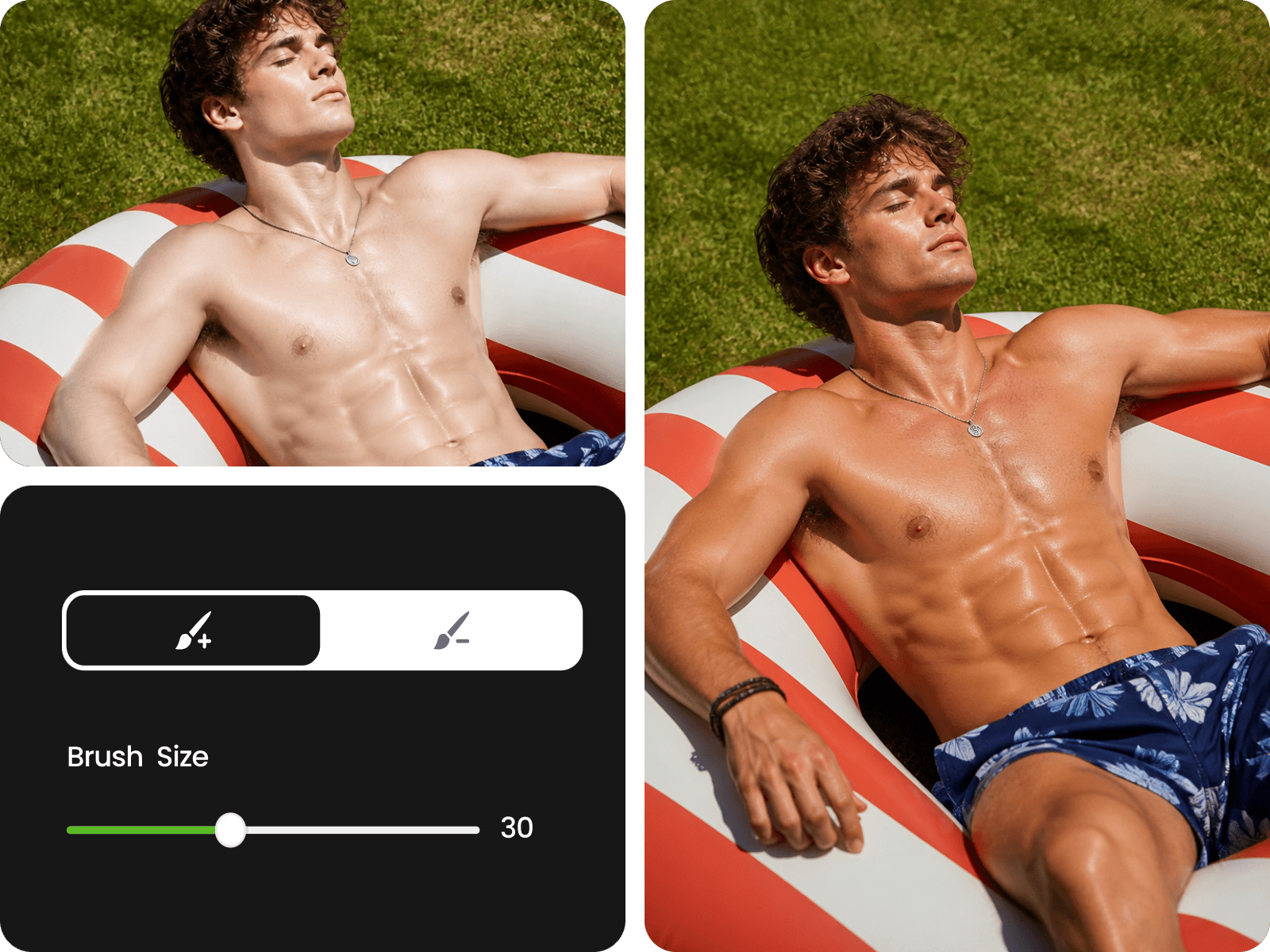 An image of a muscular man with changed skin tone using fotor skin tone changer
