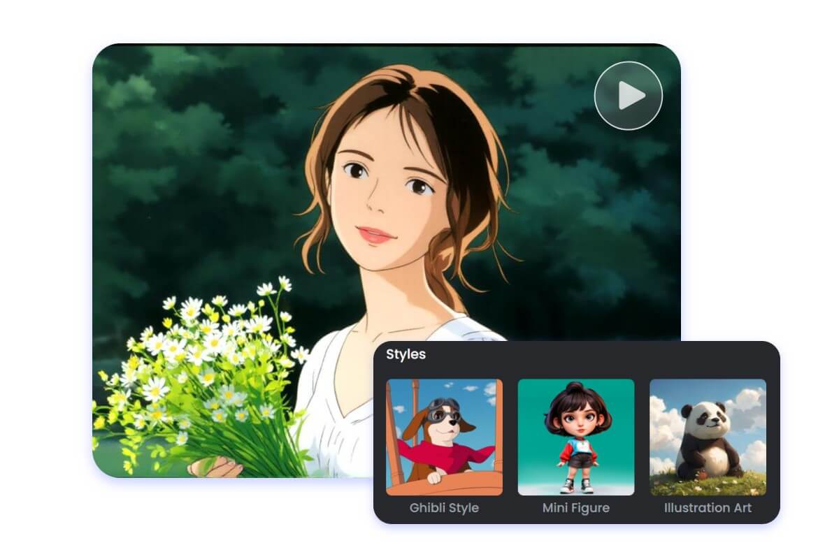 Fotorで選べる複数のスタイルオプションリアル調などの表現スタイル比較