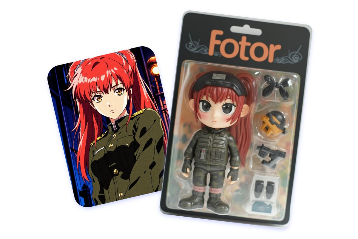 Anime-Actionfigur: Vorher-Nachher-Vergleich